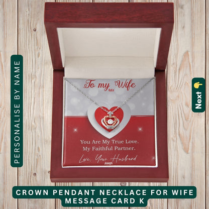 "To My Dearest Wife" – You Are My Everything, Necklace With Personalized Message Card