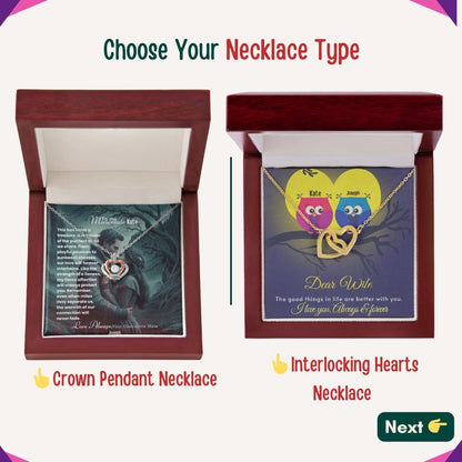 "To My Loving Wife" – Forever in My Heart, Necklace With Personalized Message Card