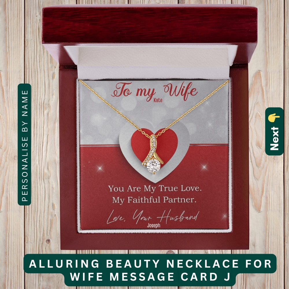 "To My Beloved Wife" – With Endless Love, Necklace With Personalized Message Card
