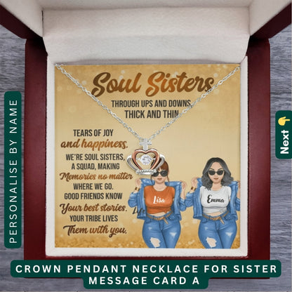 To My Incredible Sister" – Thank You for Always Being There, Necklace With Message Card