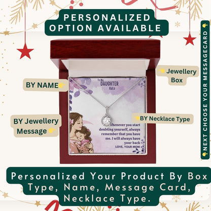 "To my Daughter, Daughter In Law, GrandDaughter" - You Are Strong, Smart, and Loved Beyond Words, Necklace With Personalized Message Card.