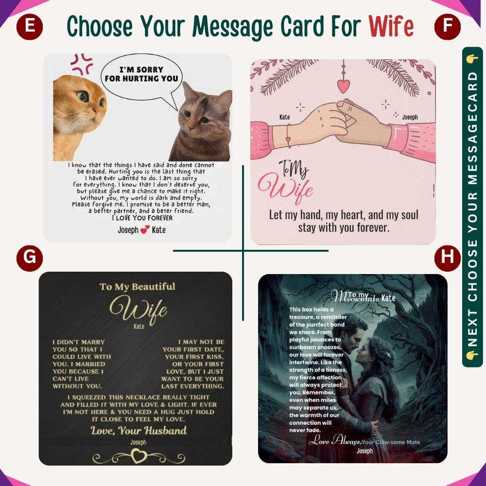 "To My Dearest Wife" – You Are My Everything, Necklace With Personalized Message Card