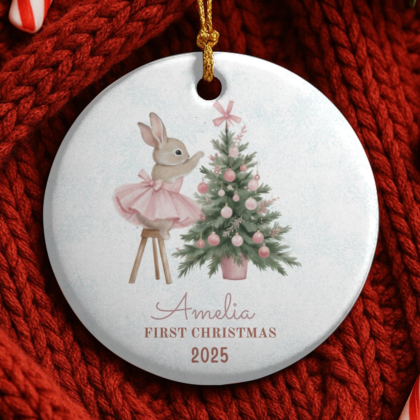 Baby Girl First Christmas Ornament, Personalized Baby Christmas Ornament, Baby's First Christmas, Christmas Keepsake, Custom Baby Ornament