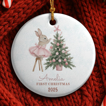 Baby Girl First Christmas Ornament, Personalized Baby Christmas Ornament, Baby's First Christmas, Christmas Keepsake, Custom Baby Ornament